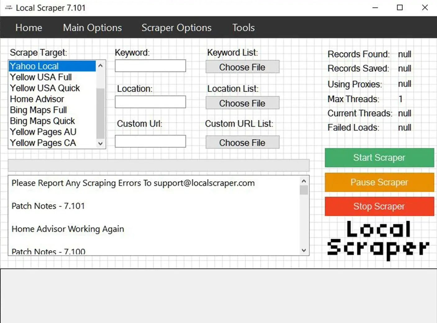 Local Scraper Screen Shot