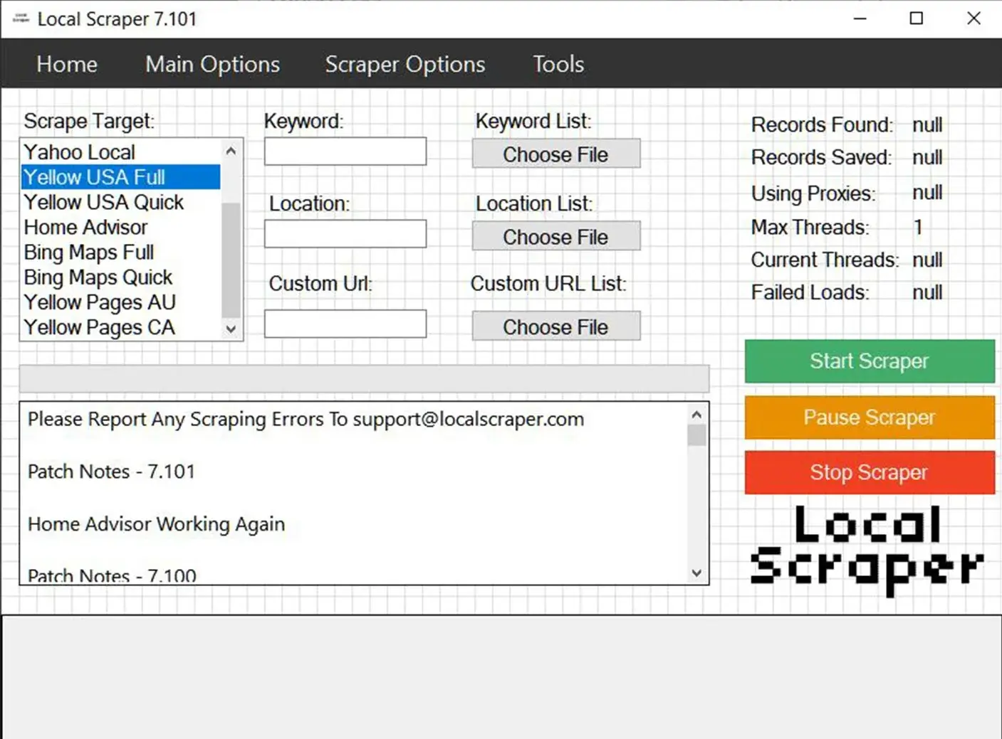 Local Scraper Screen Shot